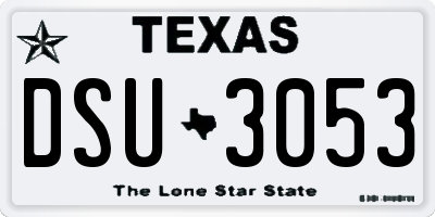 TX license plate DSU3053