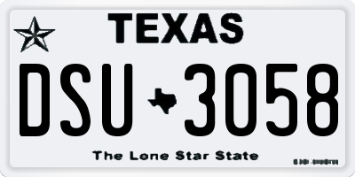 TX license plate DSU3058