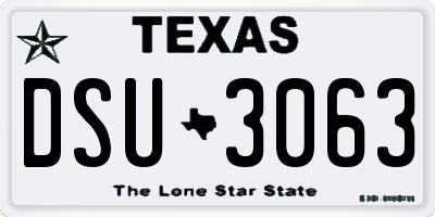 TX license plate DSU3063
