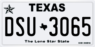 TX license plate DSU3065