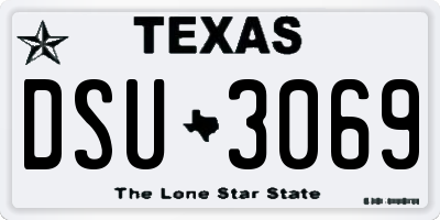 TX license plate DSU3069