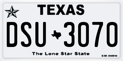 TX license plate DSU3070