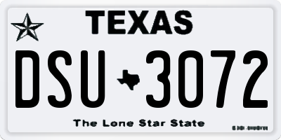 TX license plate DSU3072
