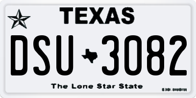 TX license plate DSU3082