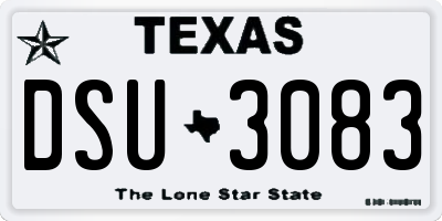 TX license plate DSU3083
