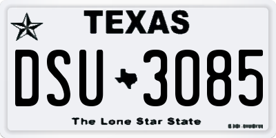 TX license plate DSU3085