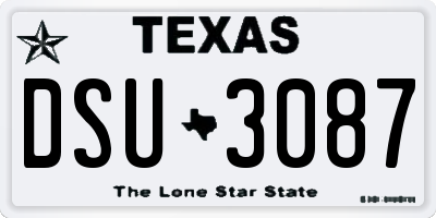 TX license plate DSU3087