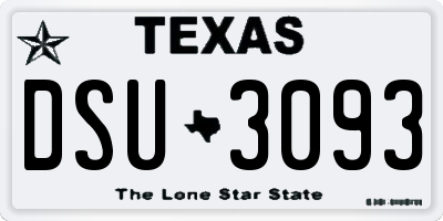 TX license plate DSU3093