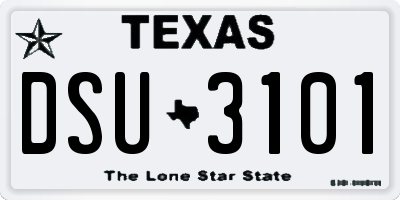 TX license plate DSU3101