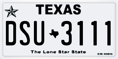 TX license plate DSU3111