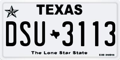 TX license plate DSU3113