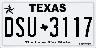 TX license plate DSU3117