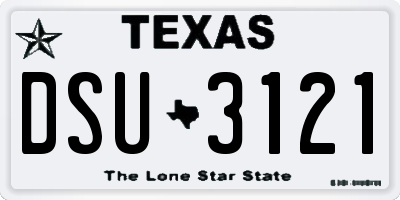 TX license plate DSU3121