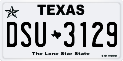 TX license plate DSU3129