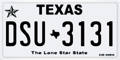 TX license plate DSU3131