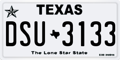 TX license plate DSU3133