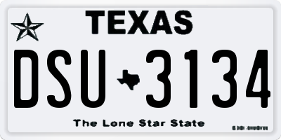 TX license plate DSU3134