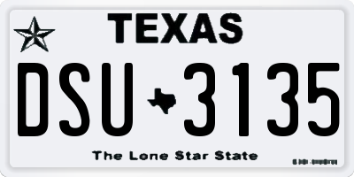 TX license plate DSU3135