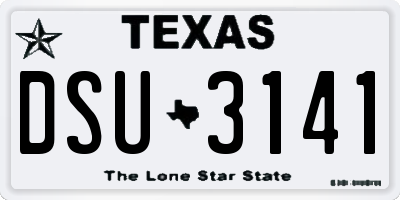 TX license plate DSU3141