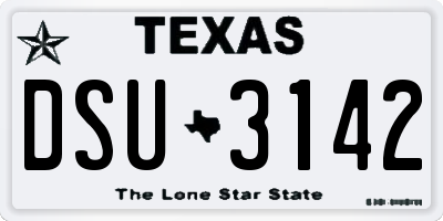 TX license plate DSU3142