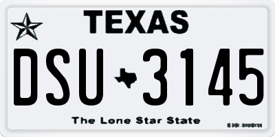 TX license plate DSU3145