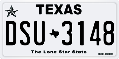 TX license plate DSU3148