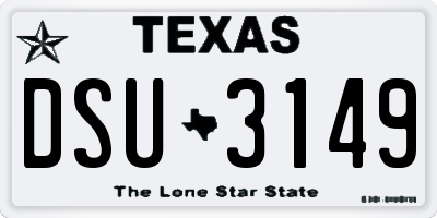 TX license plate DSU3149