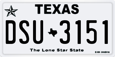 TX license plate DSU3151