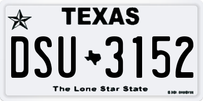 TX license plate DSU3152
