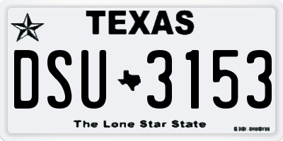 TX license plate DSU3153