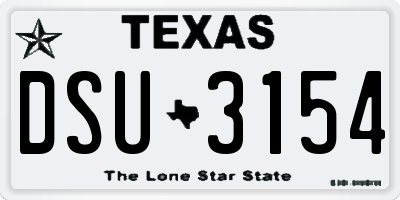 TX license plate DSU3154