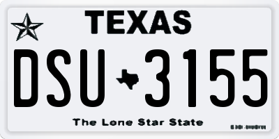 TX license plate DSU3155