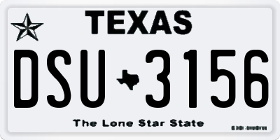 TX license plate DSU3156