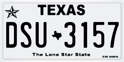 TX license plate DSU3157