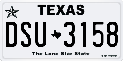 TX license plate DSU3158