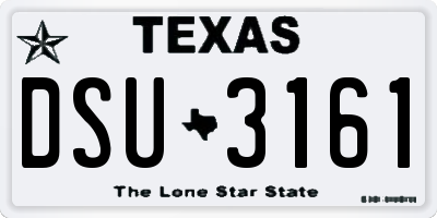 TX license plate DSU3161