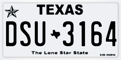 TX license plate DSU3164