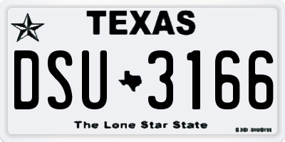 TX license plate DSU3166