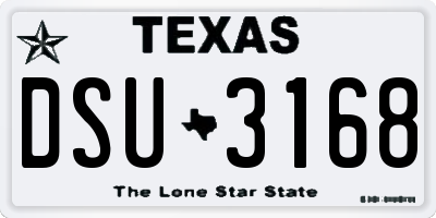 TX license plate DSU3168
