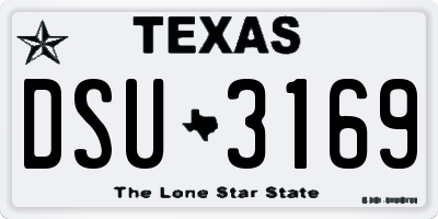 TX license plate DSU3169