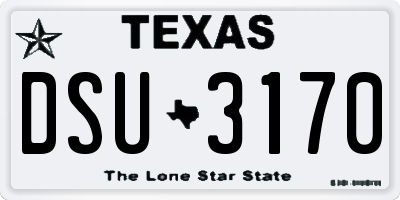 TX license plate DSU3170