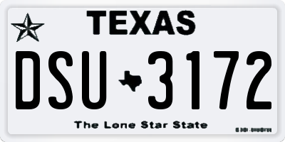 TX license plate DSU3172