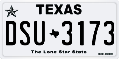 TX license plate DSU3173