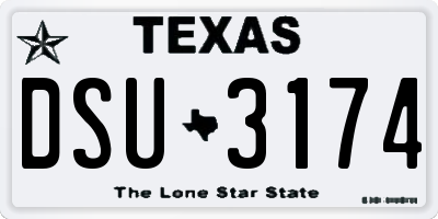 TX license plate DSU3174