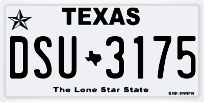 TX license plate DSU3175