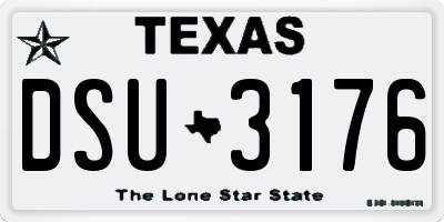 TX license plate DSU3176