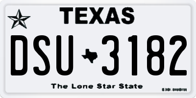 TX license plate DSU3182