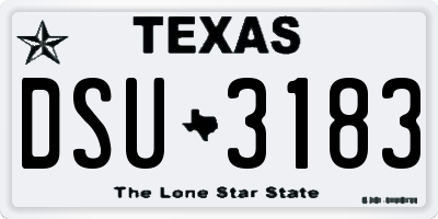 TX license plate DSU3183