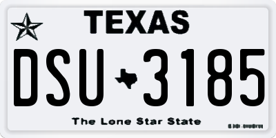 TX license plate DSU3185