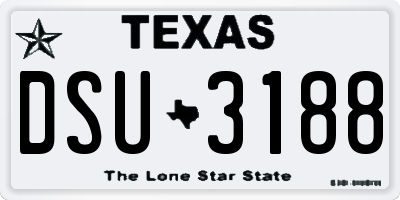 TX license plate DSU3188